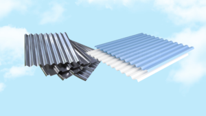 ilustrasi gambar atap seng dan atap UPVC single layer