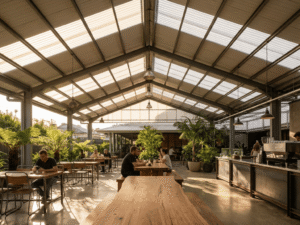 atap upvc translucent untuk cafe