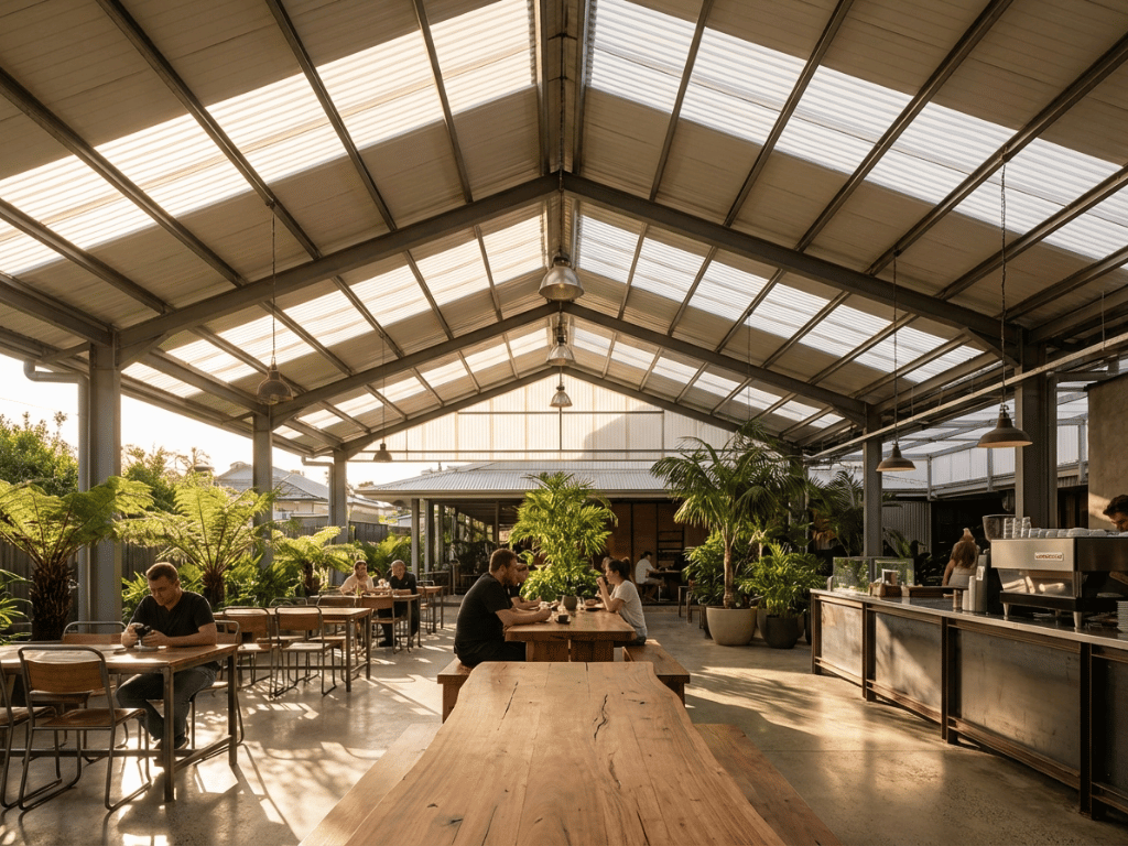 atap upvc translucent untuk cafe