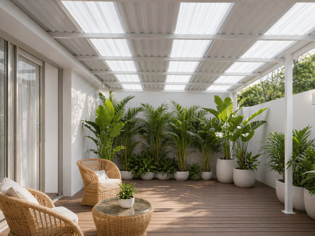 area santai samping loro dengan atap upvc