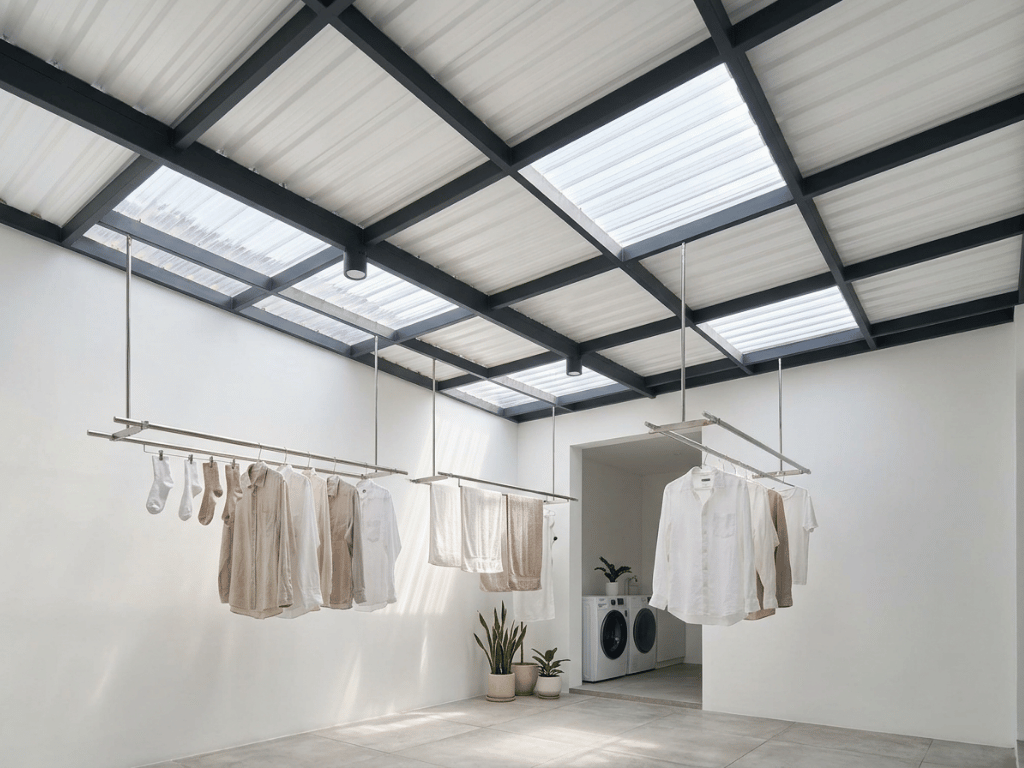 kombinasi atap untuk laundry room