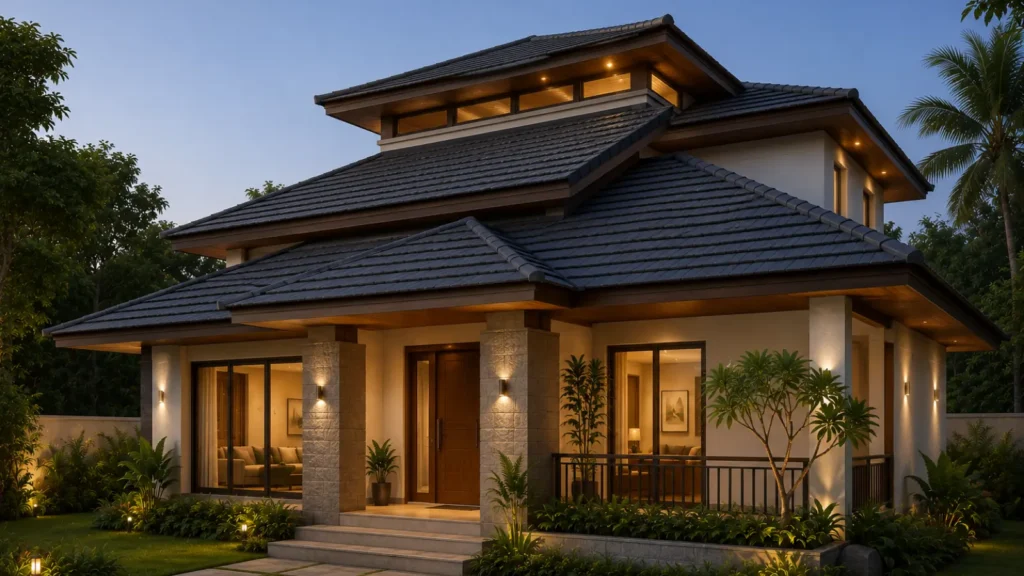 Rumah dengan atap bertingkat