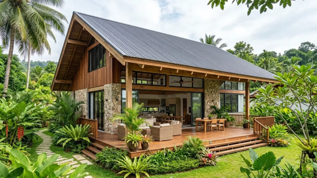Rumah dengan pemasangan atap UPVC yang benar