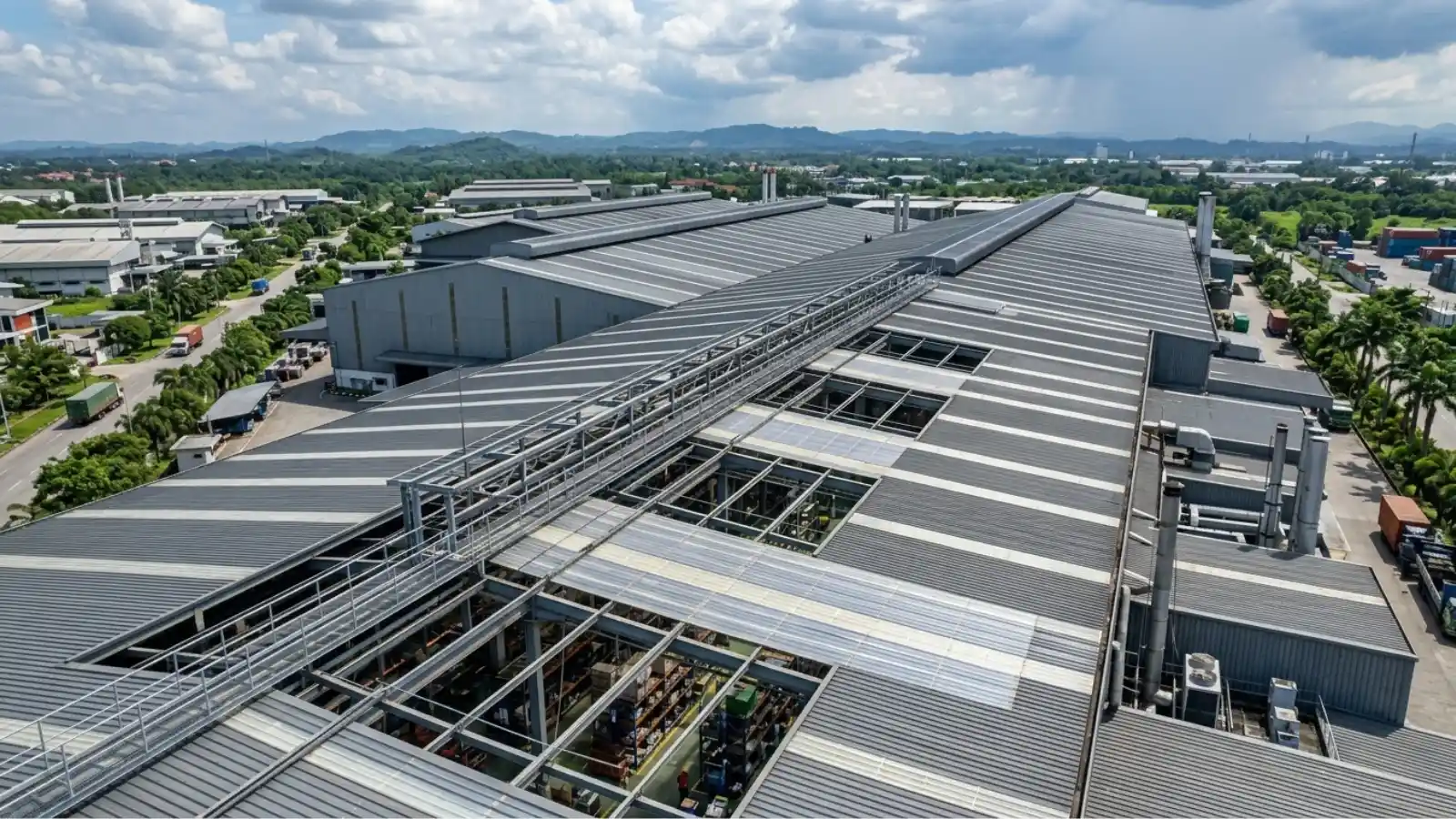 Material atap untuk bangunan industri