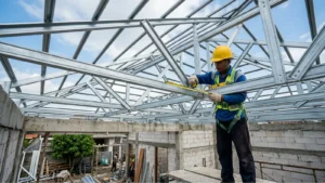 kondisi rangka sebelum pemasangan atap