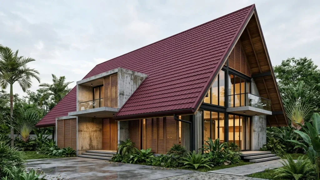 rumah dengan atap tinggi