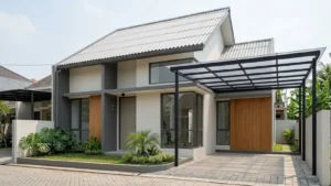 kombinasi atap UPVC dan polycarbonate